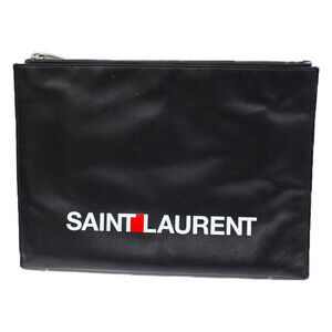 SAINT LAURENT Clutch Bag Black Leather